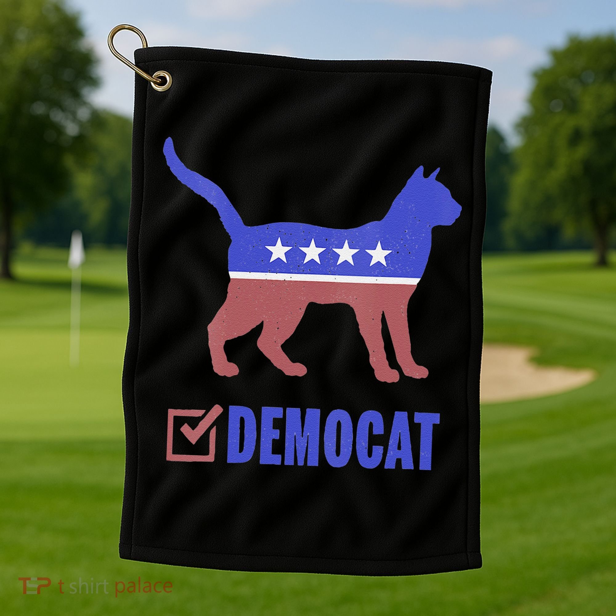 Democat Funny Cat Ladies For Kamala Yes We Kam Golf Towel