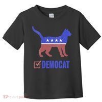 Democat Funny Cat Ladies For Kamala Yes We Kam Toddler T-Shirt thumb 0