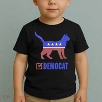 Democat Funny Cat Ladies For Kamala Yes We Kam Toddler T-Shirt thumb 2