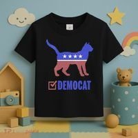 Democat Funny Cat Ladies For Kamala Yes We Kam Toddler T-Shirt thumb 3