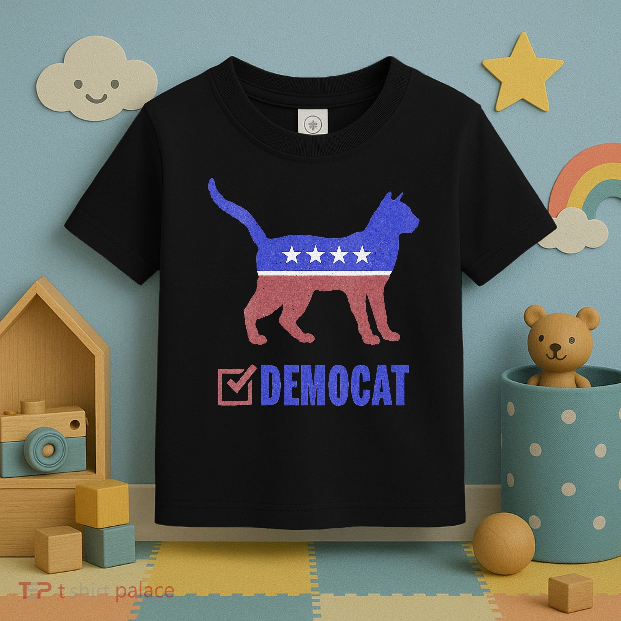 Democat Funny Cat Ladies For Kamala Yes We Kam Toddler T-Shirt