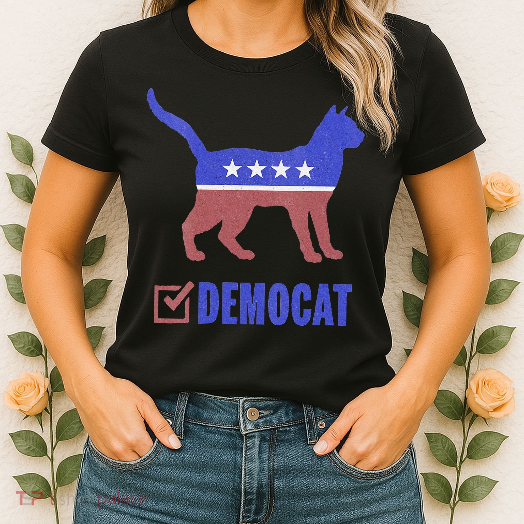 Democat Funny Cat Ladies For Kamala Yes We Kam Women's T-Shirt