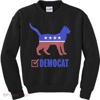 Democat Funny Cat Ladies For Kamala Yes We Kam Kids Sweatshirt thumb 0