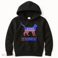 Democat Funny Cat Ladies For Kamala Yes We Kam Kids Hoodie thumb 0