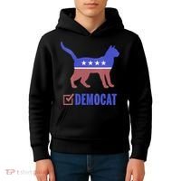 Democat Funny Cat Ladies For Kamala Yes We Kam Kids Hoodie thumb 4