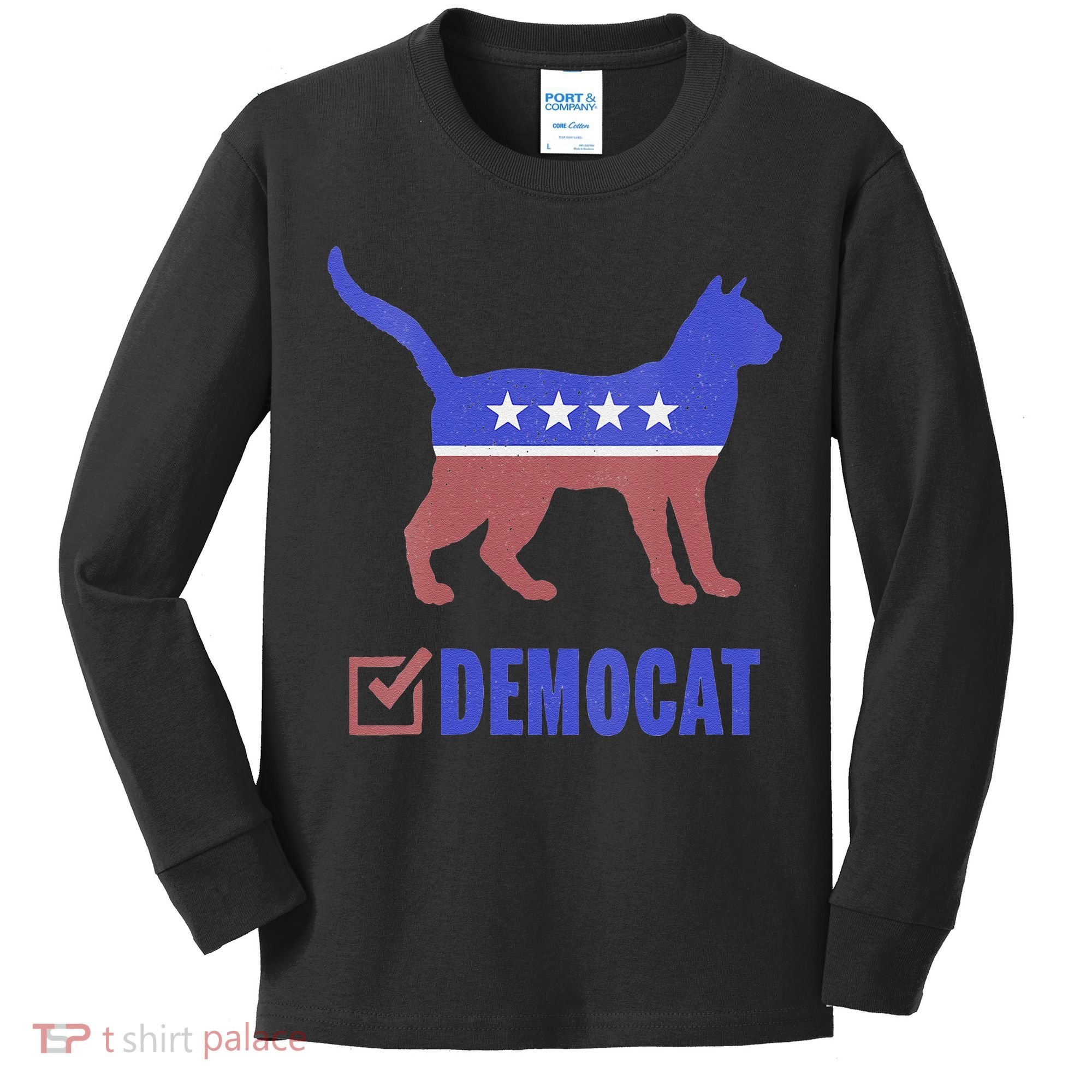 Democat Funny Cat Ladies For Kamala Yes We Kam Kids Long Sleeve Shirt