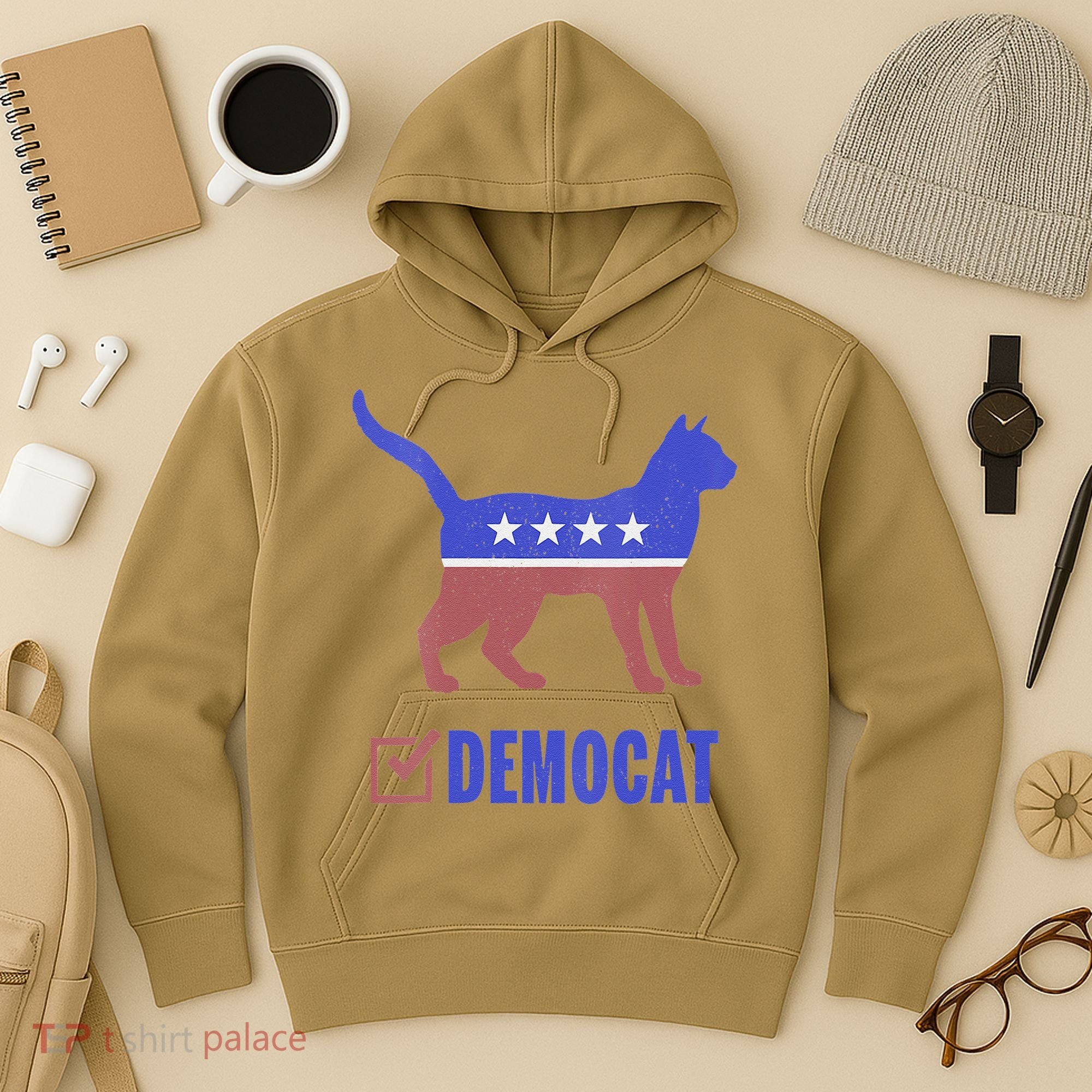 Democat Funny Cat Ladies For Kamala Yes We Kam Hoodie