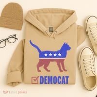 Democat Funny Cat Ladies For Kamala Yes We Kam Hoodie thumb 4