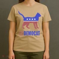 Democat Funny Cat Ladies For Kamala Yes We Kam T-Shirt thumb 4