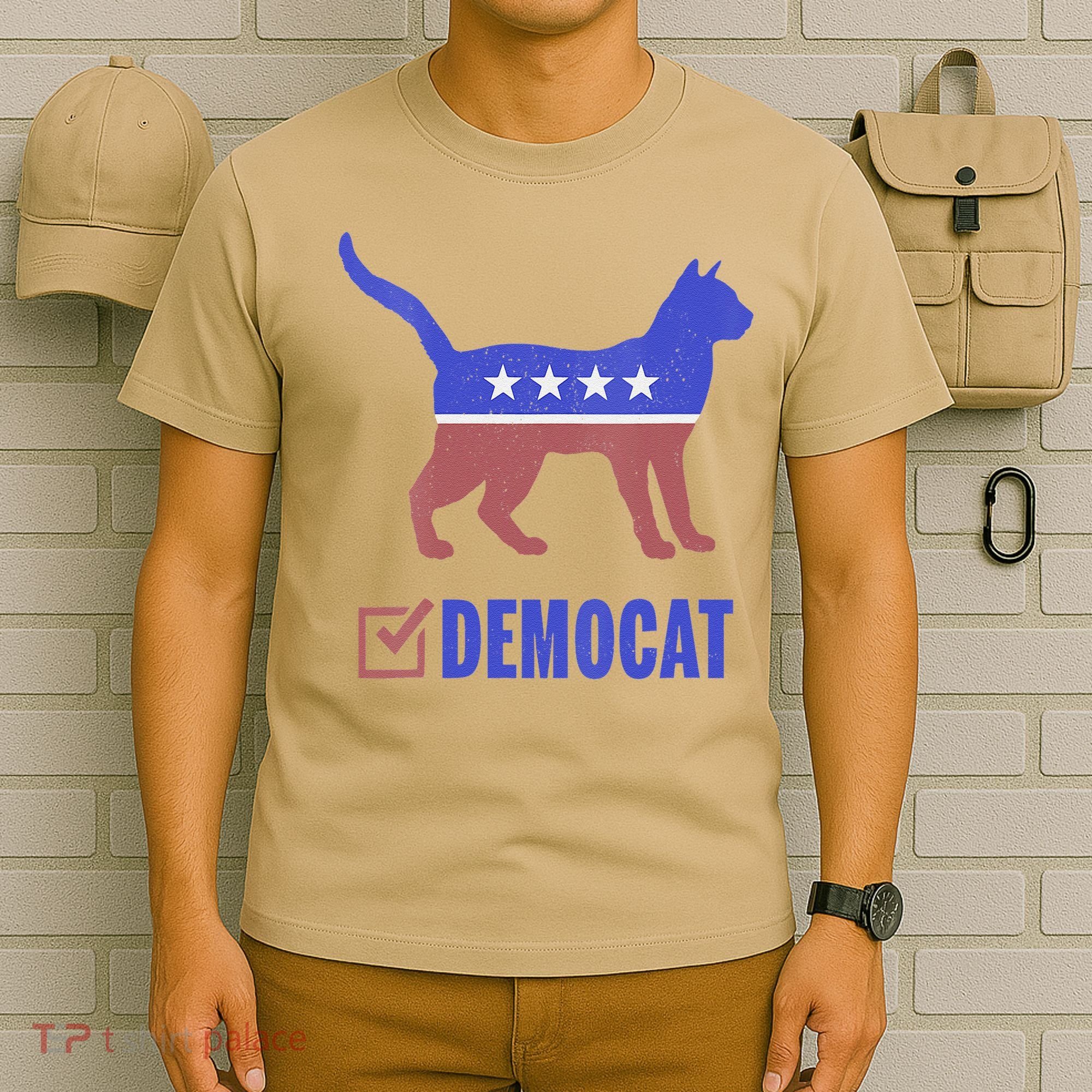 Democat Funny Cat Ladies For Kamala Yes We Kam T-Shirt