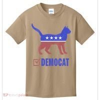 Democat Funny Cat Ladies For Kamala Yes We Kam Kids T-Shirt thumb 0