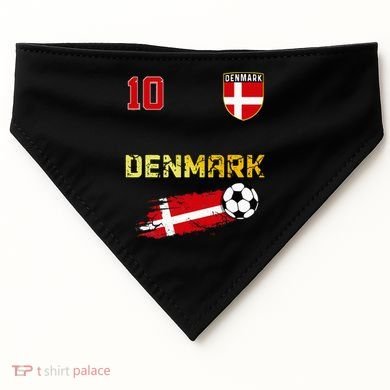 Denmark Flag Danish Pride Lovers USA-Made Doggie Bandana