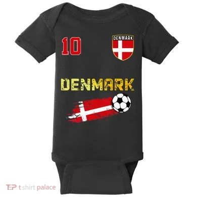 Denmark Flag Danish Pride Lovers Baby Bodysuit