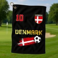 Denmark Flag Danish Pride Lovers Golf Towel thumb 1