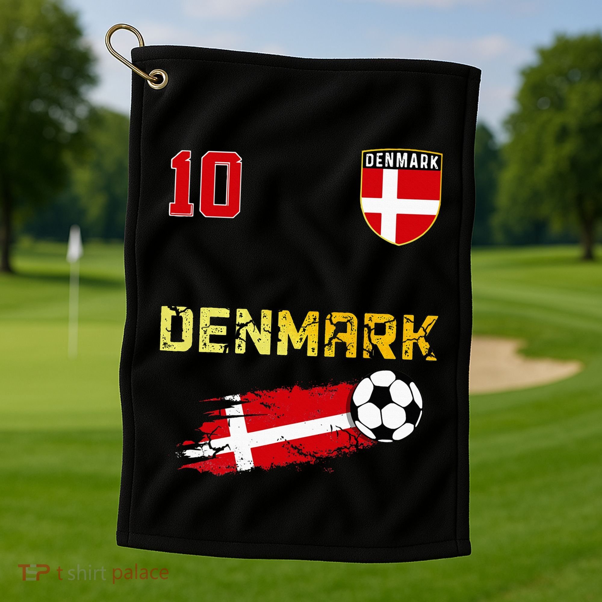 Denmark Flag Danish Pride Lovers Golf Towel