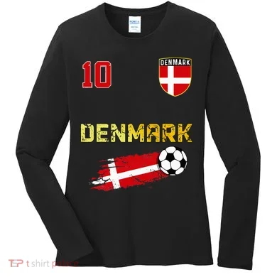 Denmark Flag Danish Pride Lovers Women's Long Sleeve Shirt