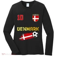 Denmark Flag Danish Pride Lovers Women's Long Sleeve Shirt thumb 0