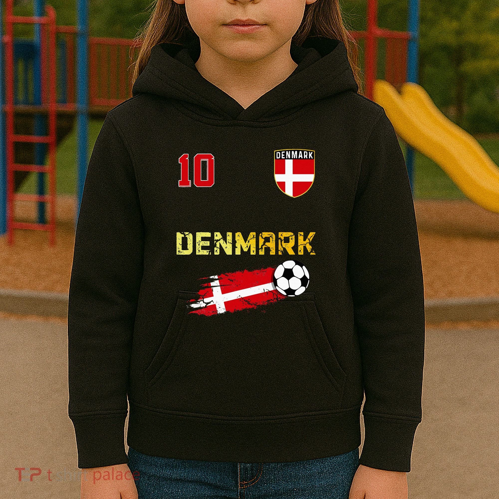 Denmark Flag Danish Pride Lovers Kids Hoodie