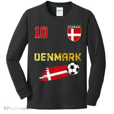 Denmark Flag Danish Pride Lovers Kids Long Sleeve Shirt