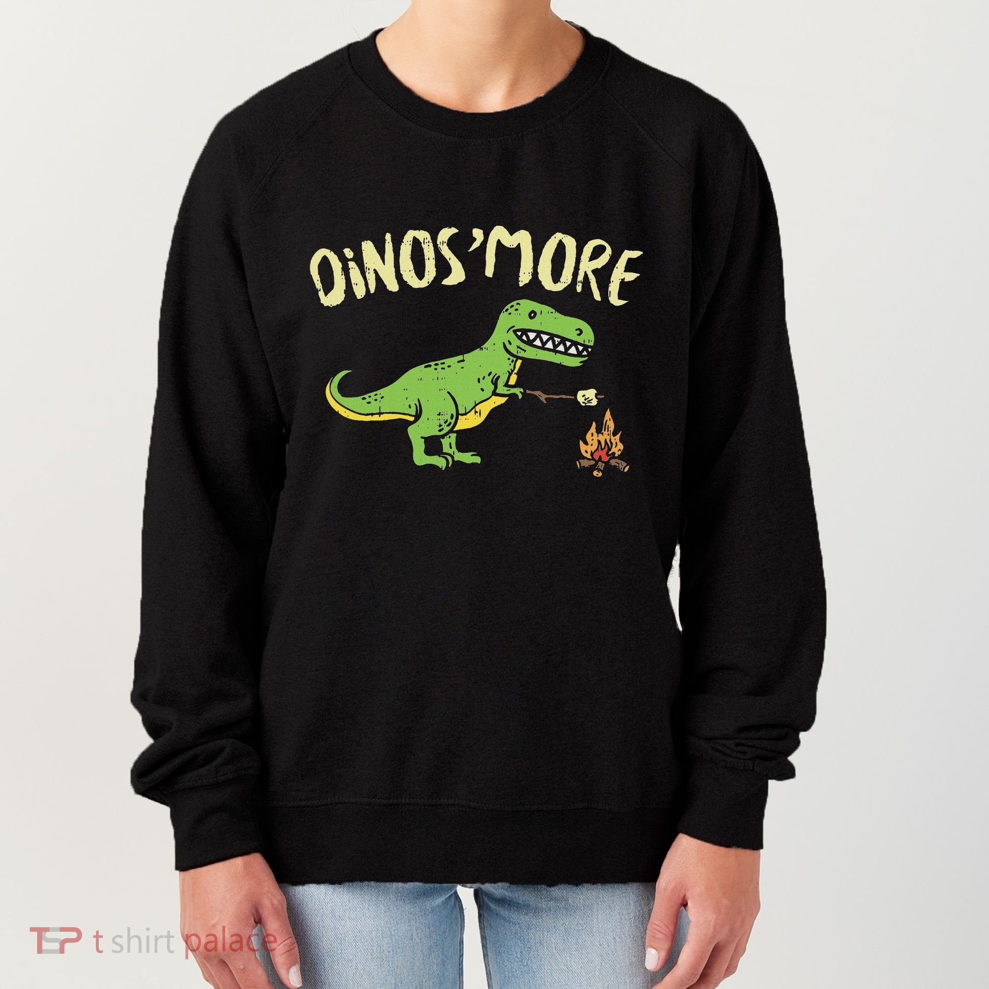 Dinosmore Funny Dino Smore Camping Dinosaur Camp Camper Women's Sweatshirt