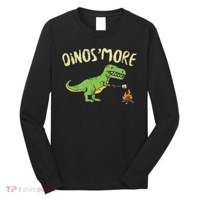 Dinosmore Funny Dino Smore Camping Dinosaur Camp Camper Long Sleeve Shirt
