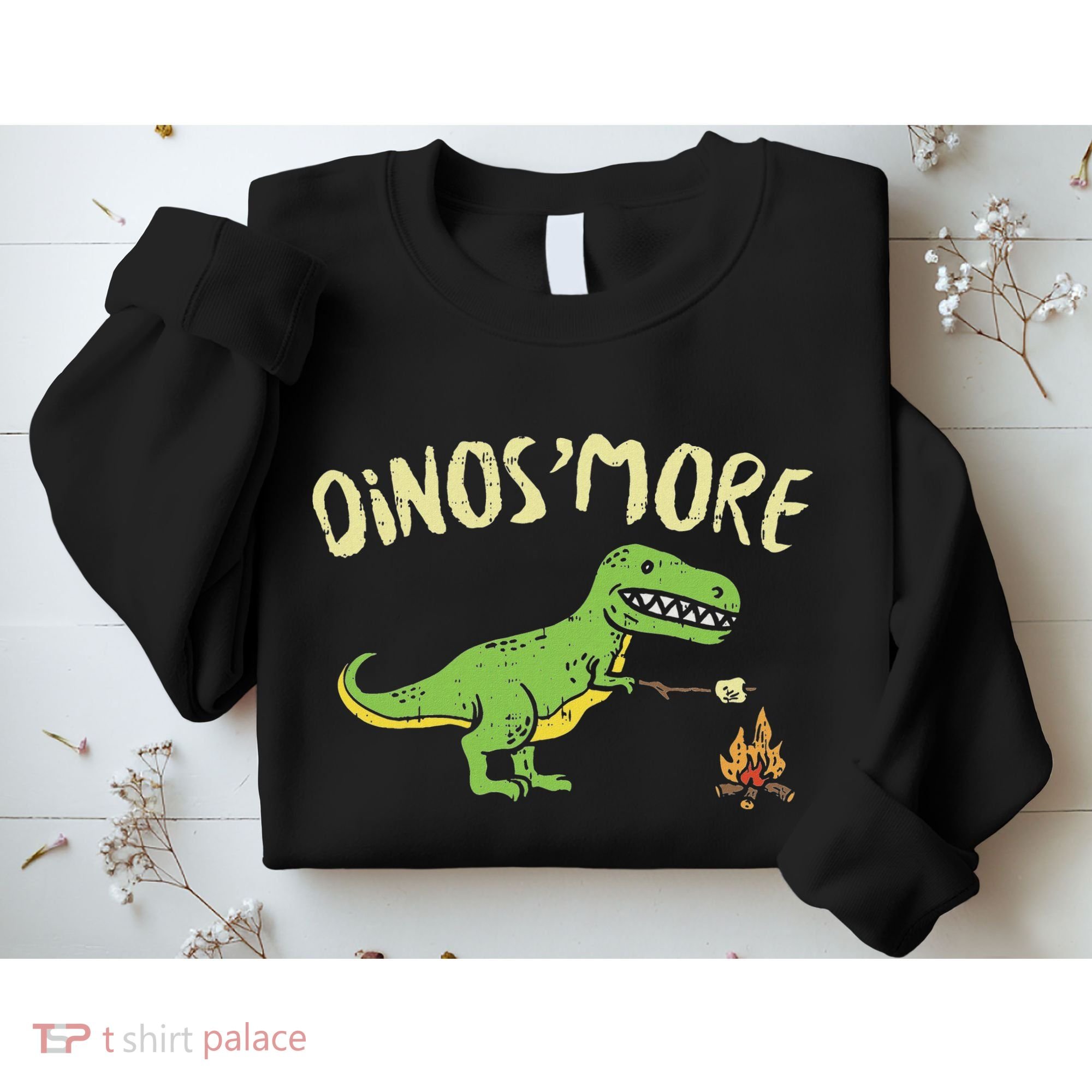 Dinosmore Funny Dino Smore Camping Dinosaur Camp Camper Sweatshirt