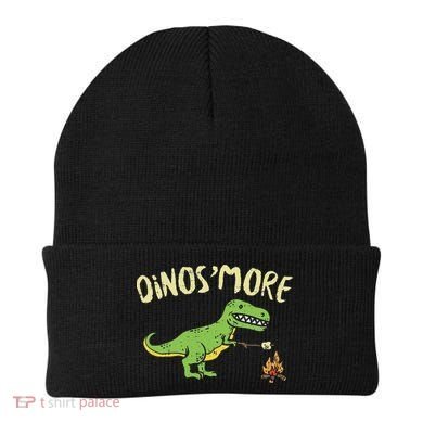 Dinosmore Funny Dino Smore Camping Dinosaur Camp Camper Beanie