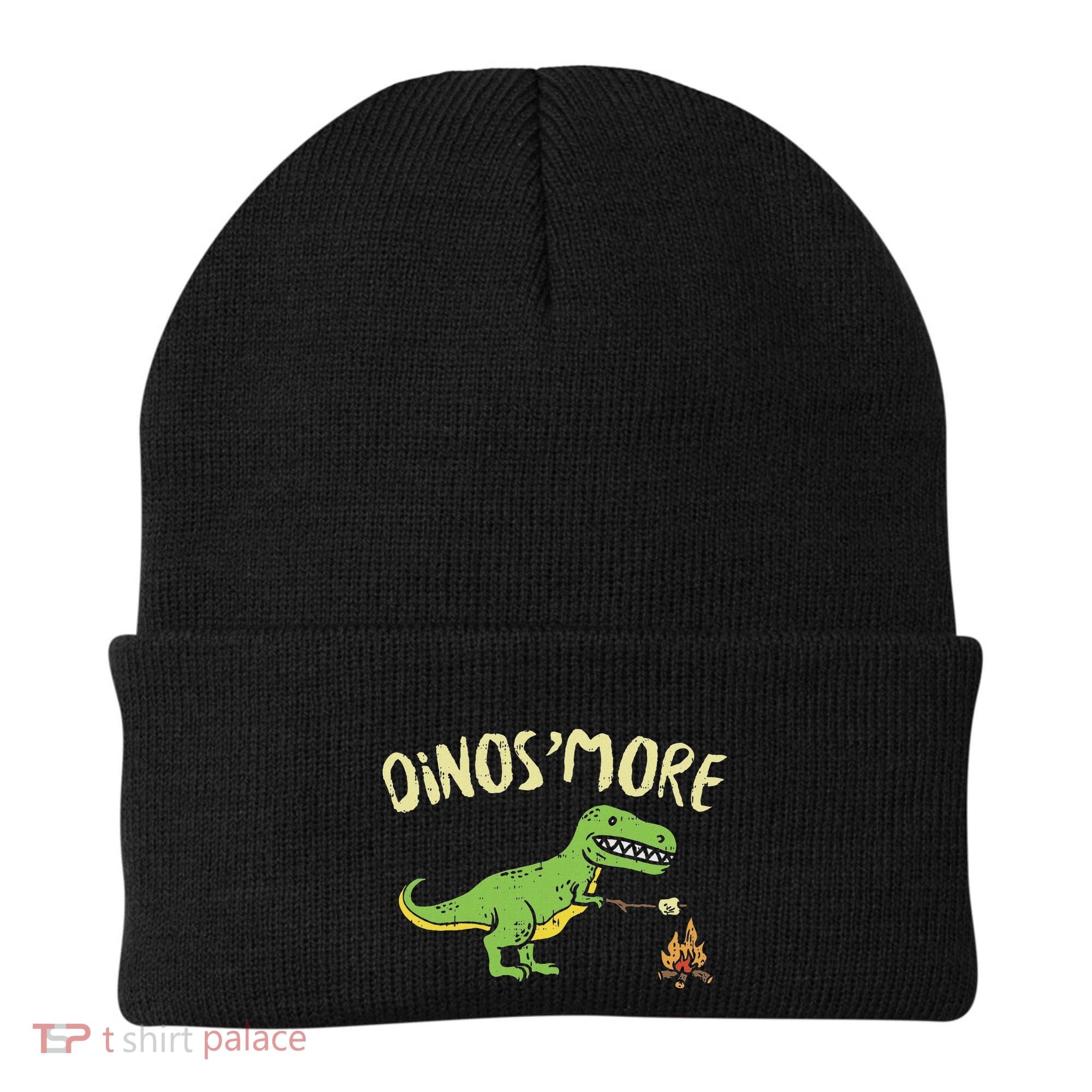 Dinosmore Funny Dino Smore Camping Dinosaur Camp Camper Beanie
