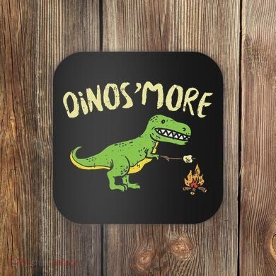 Dinosmore Funny Dino Smore Camping Dinosaur Camp Camper Coaster