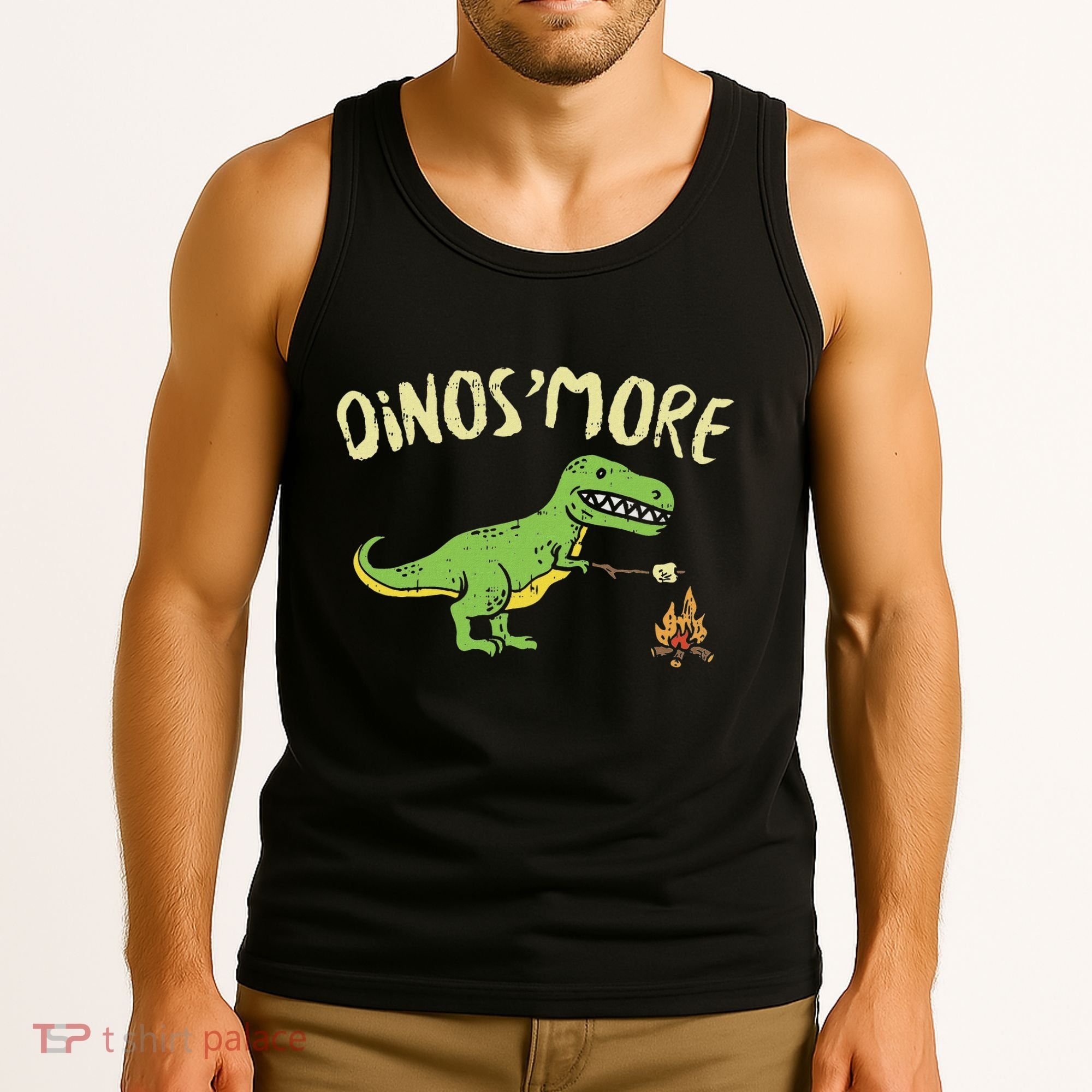 Dinosmore Funny Dino Smore Camping Dinosaur Camp Camper Tank Top