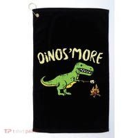 Dinosmore Funny Dino Smore Camping Dinosaur Camp Camper Golf Towel thumb 0