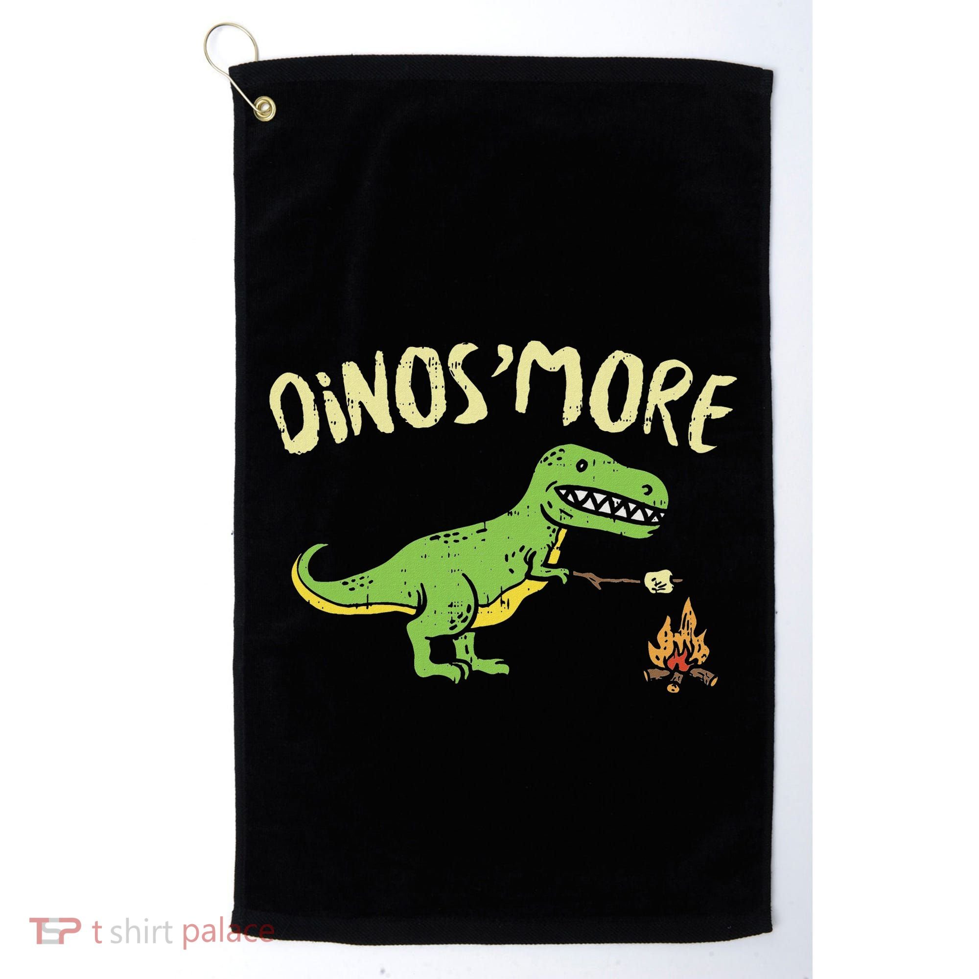 Dinosmore Funny Dino Smore Camping Dinosaur Camp Camper Golf Towel