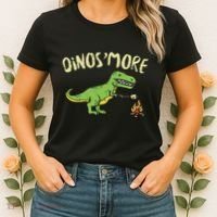 Dinosmore Funny Dino Smore Camping Dinosaur Camp Camper Women's T-Shirt thumb 2