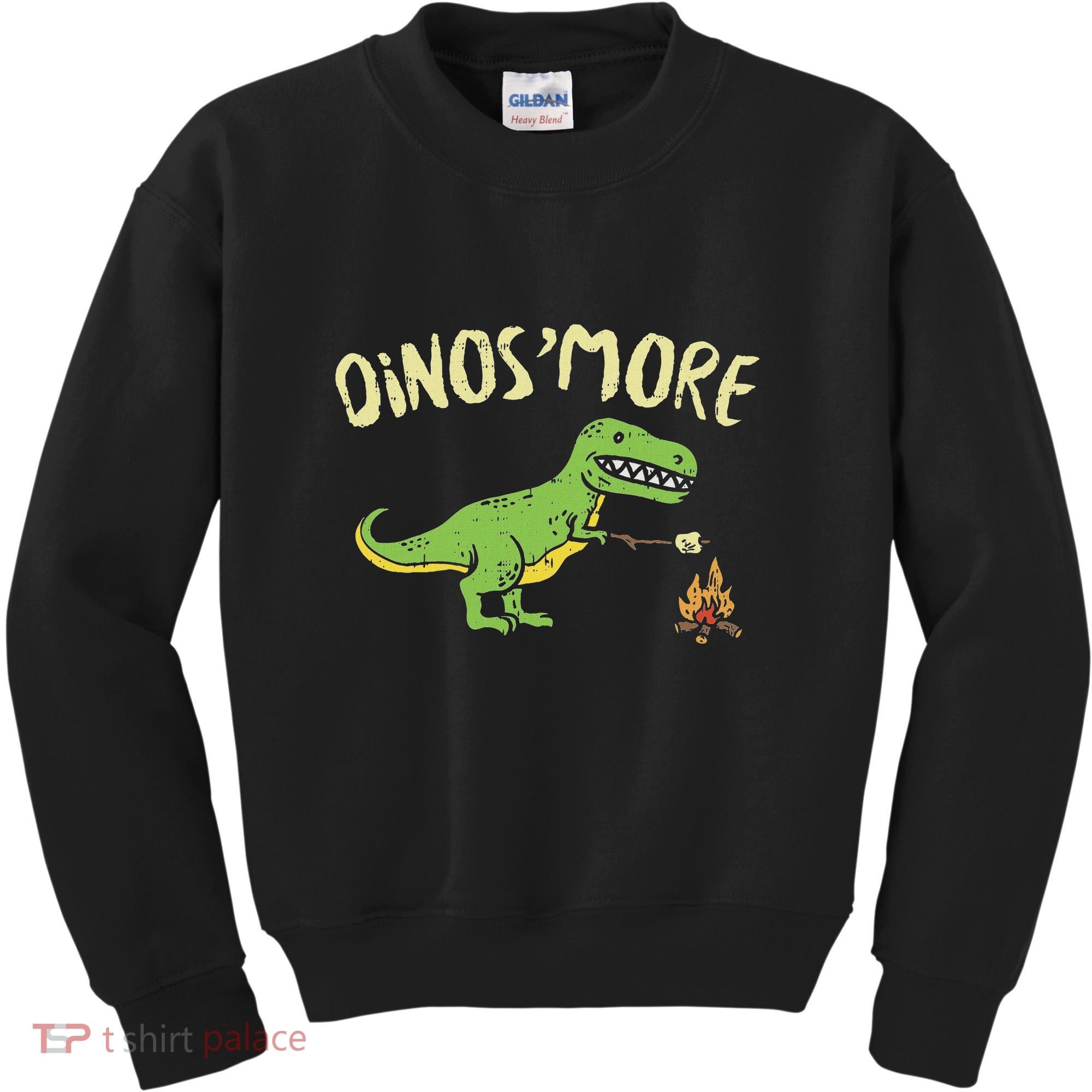 Dinosmore Funny Dino Smore Camping Dinosaur Camp Camper Kids Sweatshirt