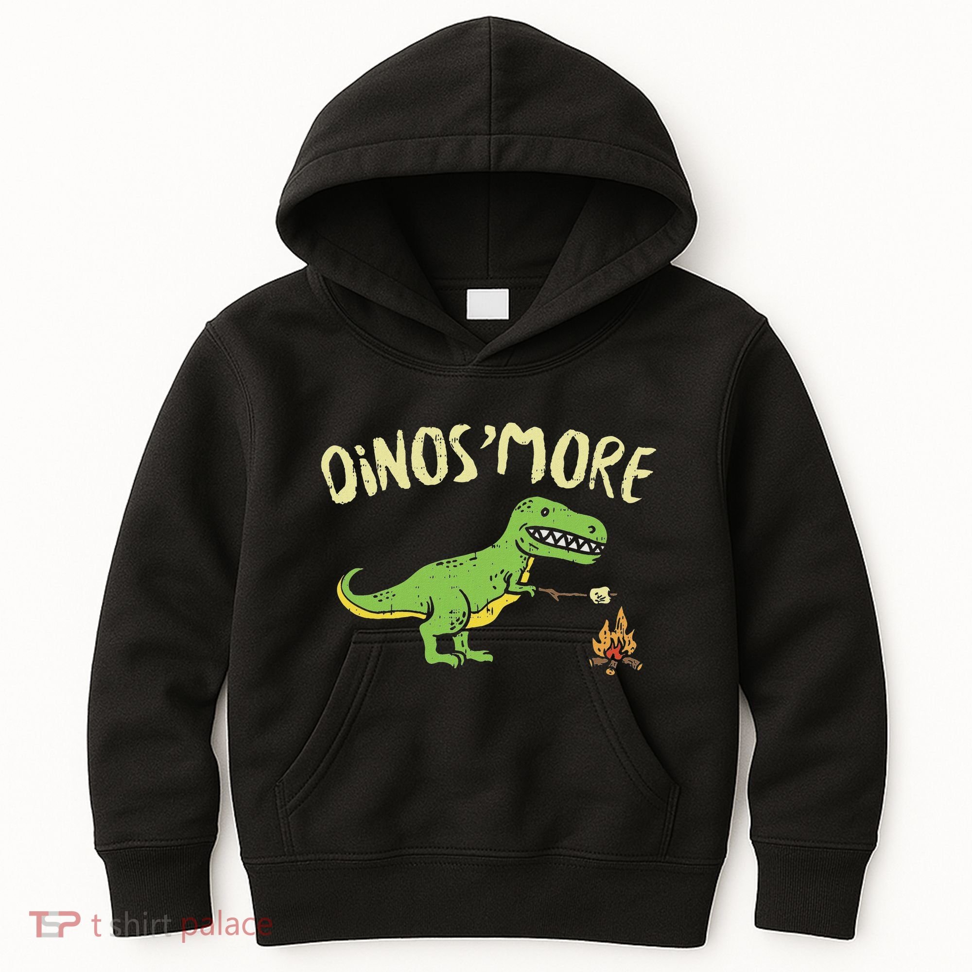Dinosmore Funny Dino Smore Camping Dinosaur Camp Camper Kids Hoodie