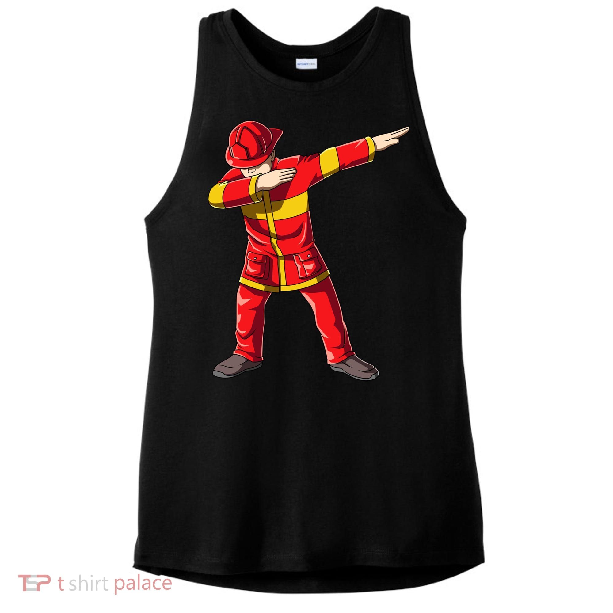 Dabbing Firefighter Dab Junior Firefighters Funny Fire Gift Ladies PosiCharge Tri-Blend Wicking Tank