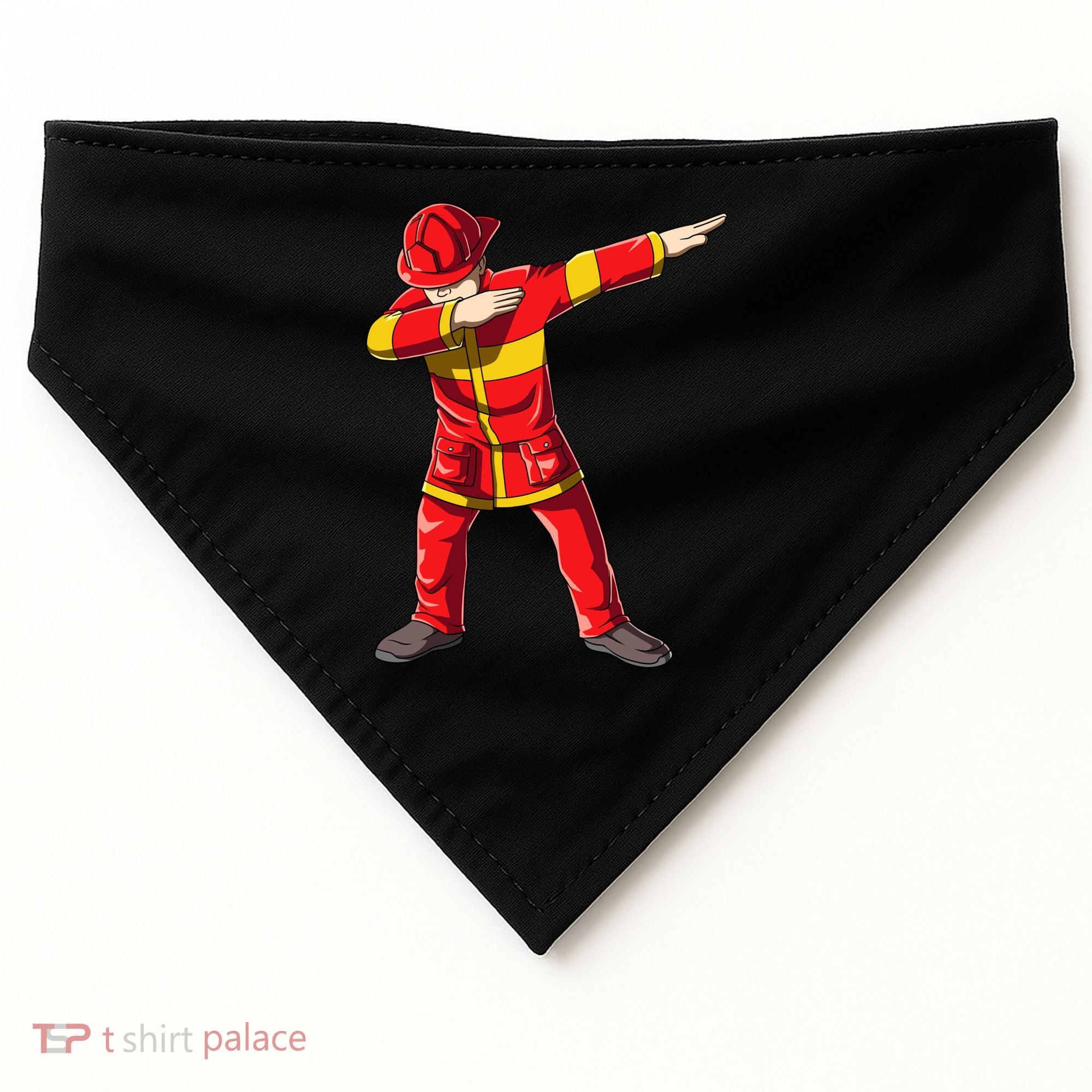 Dabbing Firefighter Dab Junior Firefighters Funny Fire Gift USA-Made Doggie Bandana