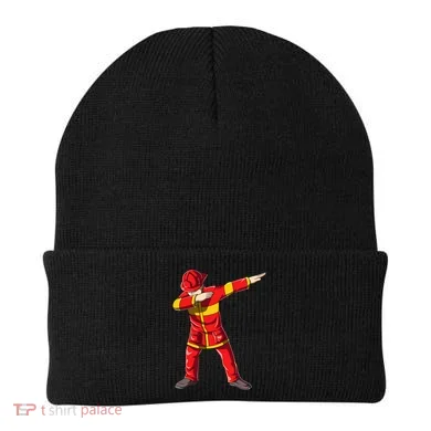 Dabbing Firefighter Dab Junior Firefighters Funny Fire Gift Beanie