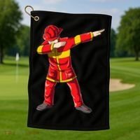 Dabbing Firefighter Dab Junior Firefighters Funny Fire Gift Golf Towel thumb 1