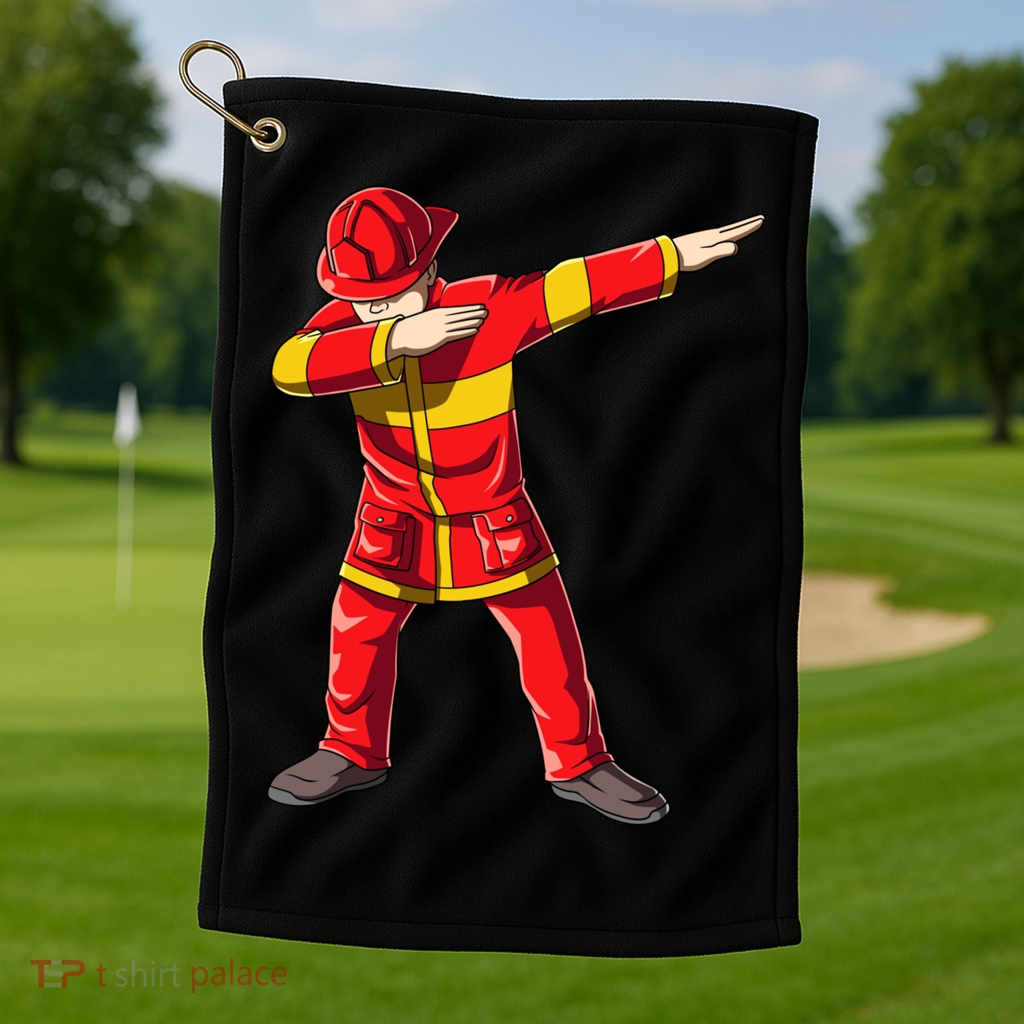 Dabbing Firefighter Dab Junior Firefighters Funny Fire Gift Golf Towel