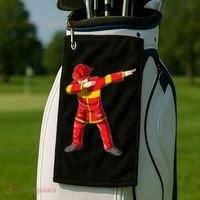 Dabbing Firefighter Dab Junior Firefighters Funny Fire Gift Golf Towel thumb 2
