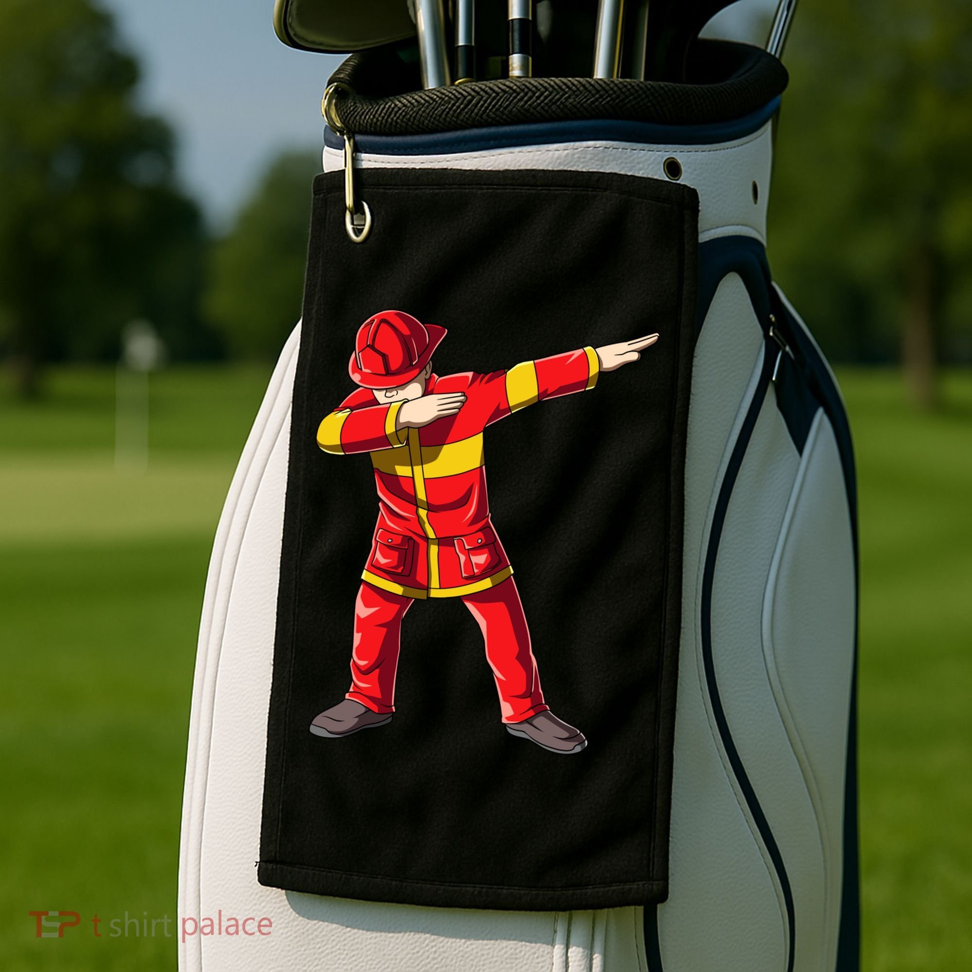 Dabbing Firefighter Dab Junior Firefighters Funny Fire Gift Golf Towel