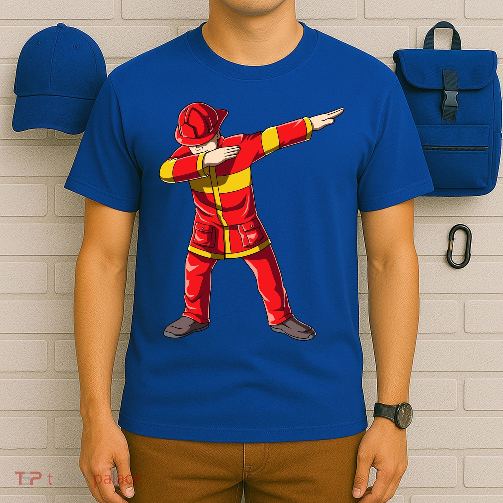 Dabbing Firefighter Dab Junior Firefighters Funny Fire Gift T-Shirt