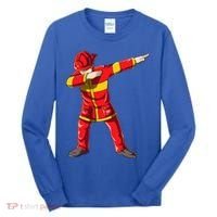 Dabbing Firefighter Dab Junior Firefighters Funny Fire Gift Tall Long Sleeve Shirt thumb 0