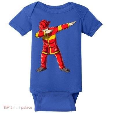 Dabbing Firefighter Dab Junior Firefighters Funny Fire Gift Baby Bodysuit