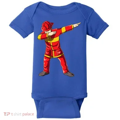 Dabbing Firefighter Dab Junior Firefighters Funny Fire Gift Baby Bodysuit