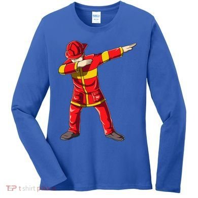 Dabbing Firefighter Dab Junior Firefighters Funny Fire Gift Women's Long Sleeve Shirt