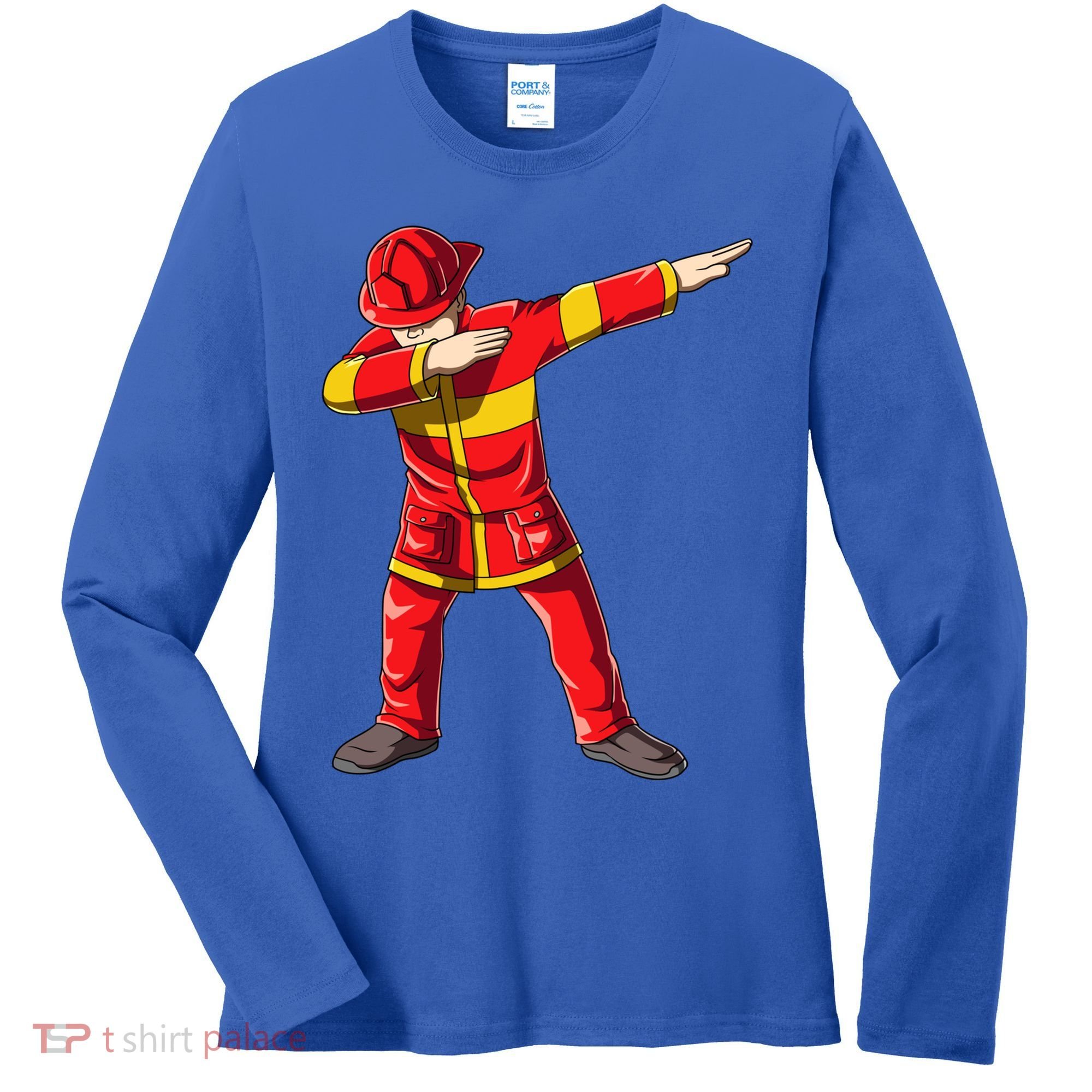 Dabbing Firefighter Dab Junior Firefighters Funny Fire Gift Women's Long Sleeve Shirt