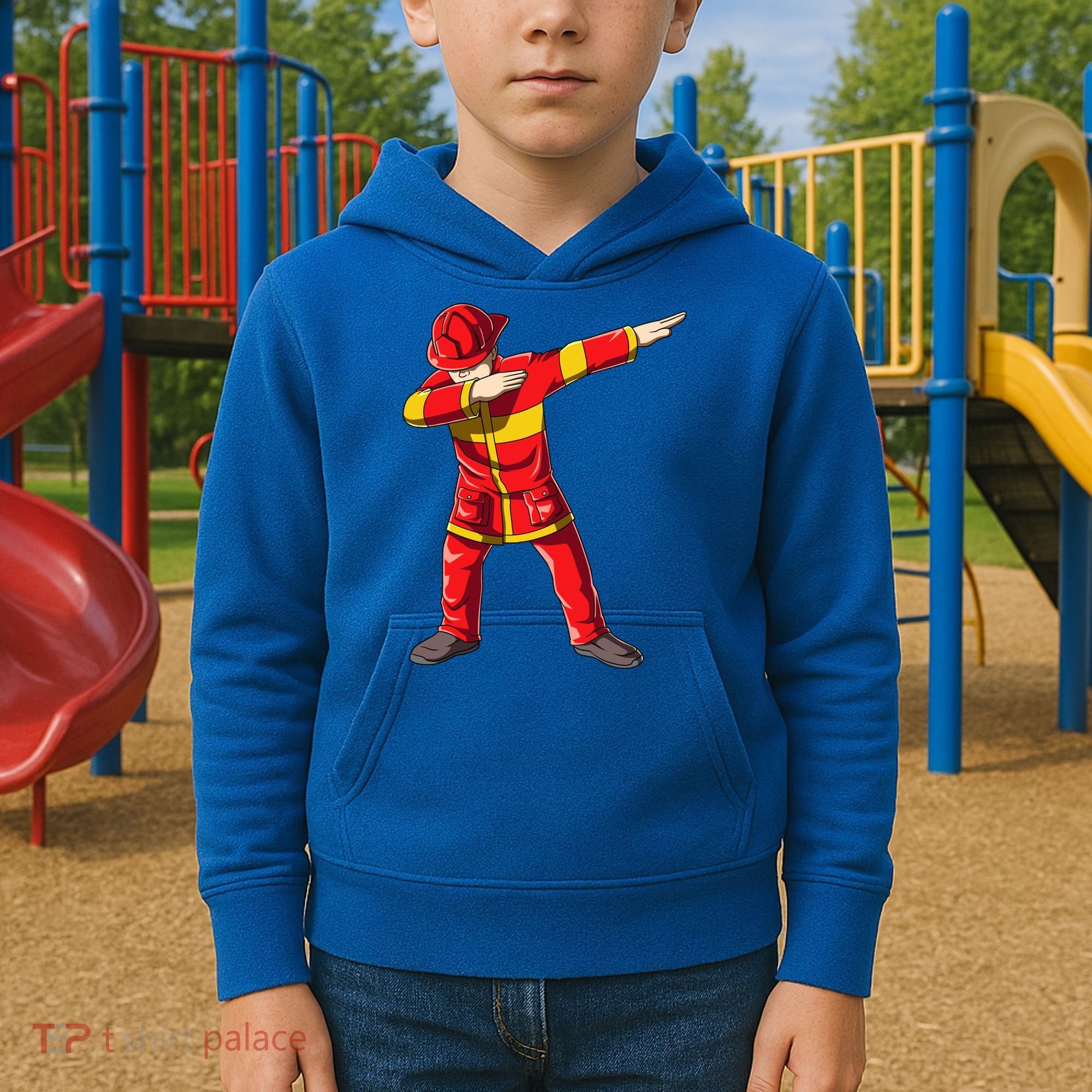 Dabbing Firefighter Dab Junior Firefighters Funny Fire Gift Kids Hoodie