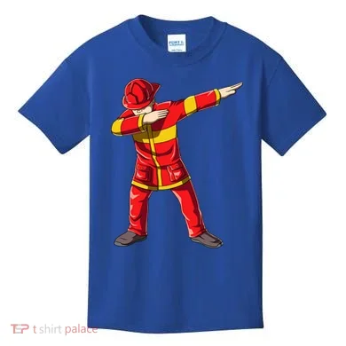 Dabbing Firefighter Dab Junior Firefighters Funny Fire Gift Kids T-Shirt